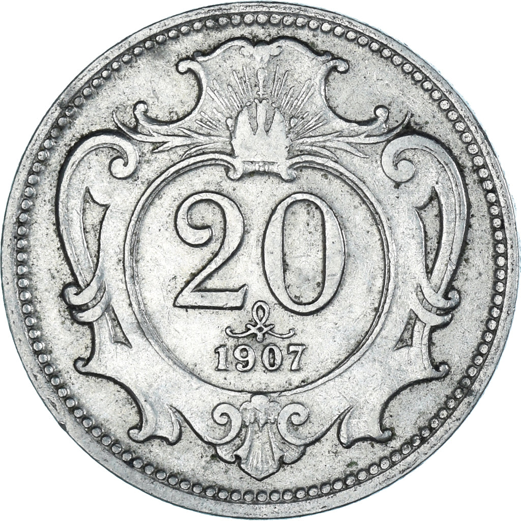Munten, Oostenrijk, 20 Heller, 1907