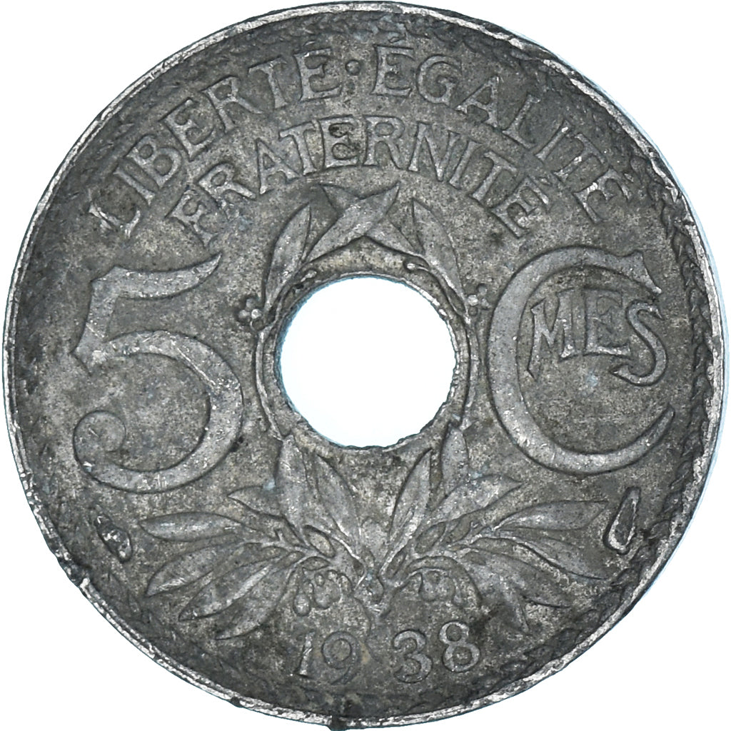 Coin, France, 5 Centimes, 1938