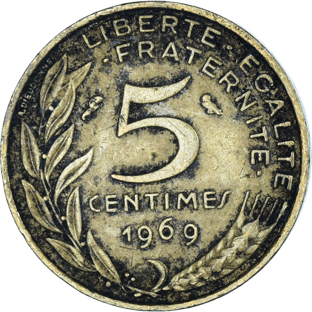 Münze, Frankreich, 5 Centimes, 1969