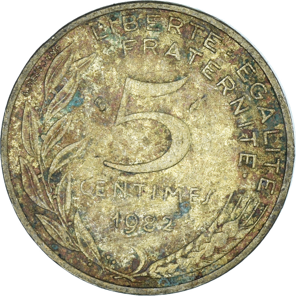 Monnaie, France, 5 Centimes, 1982