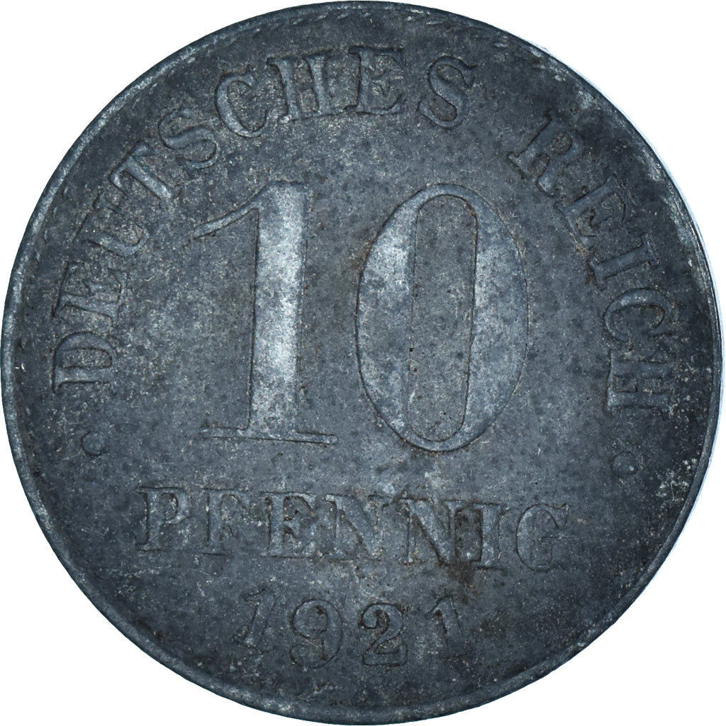 Moneta, NIEMCY, REP. WEIMARSKA, 10 Pfennig, 1921