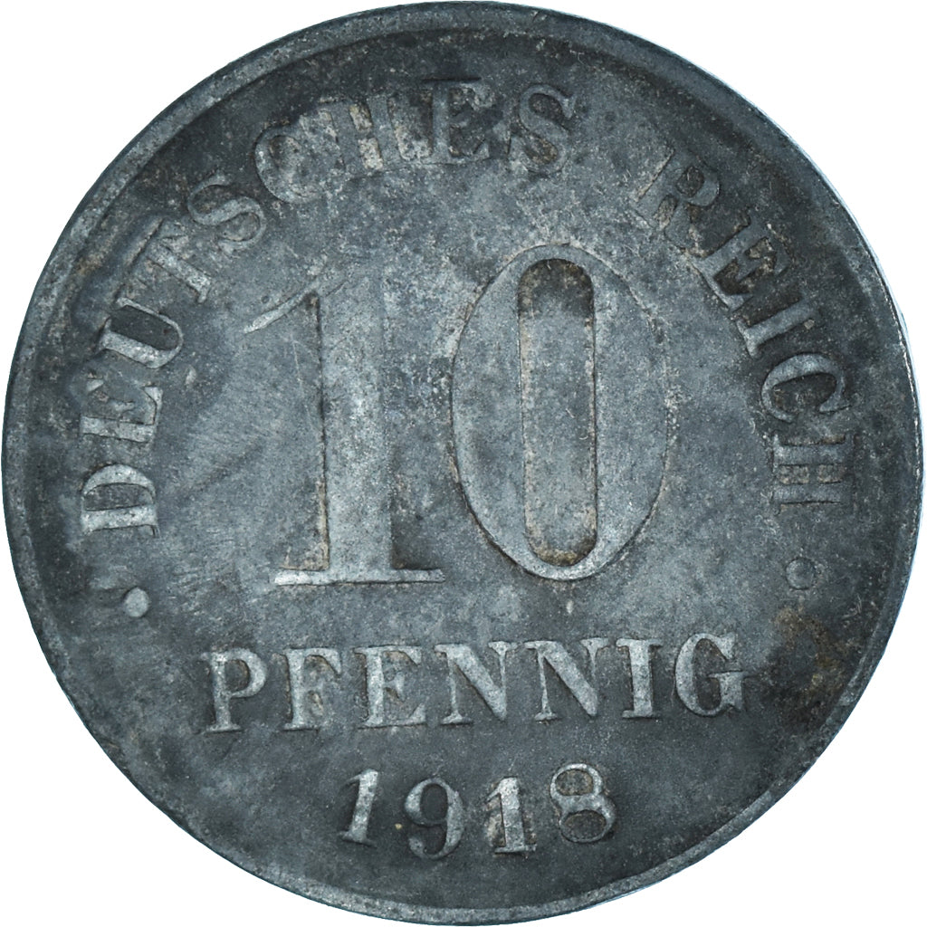 Moeda, Alemanha, 10 Pfennig, 1918