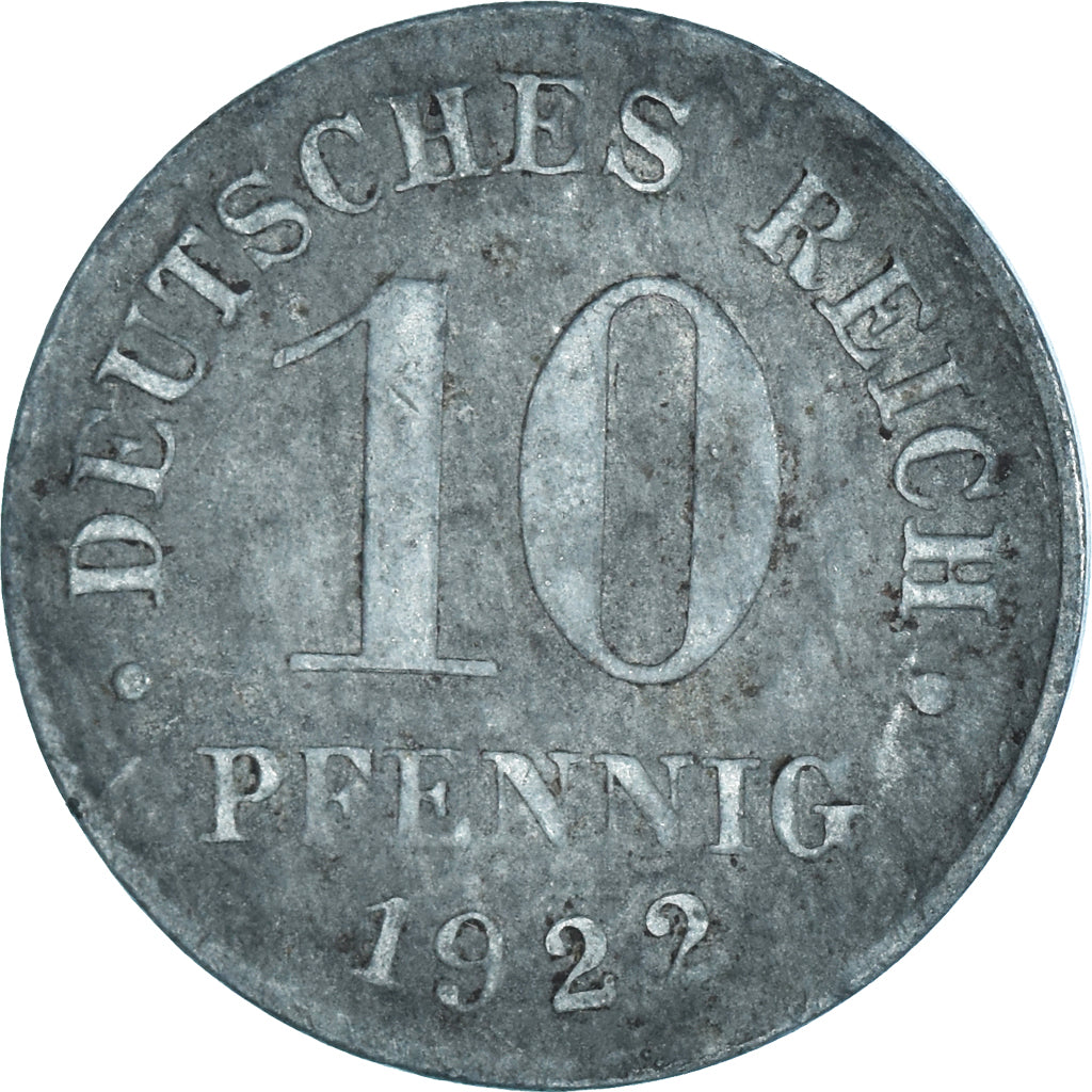 Monnaie, Allemagne, République de Weimar, 10 Pfennig, 1922