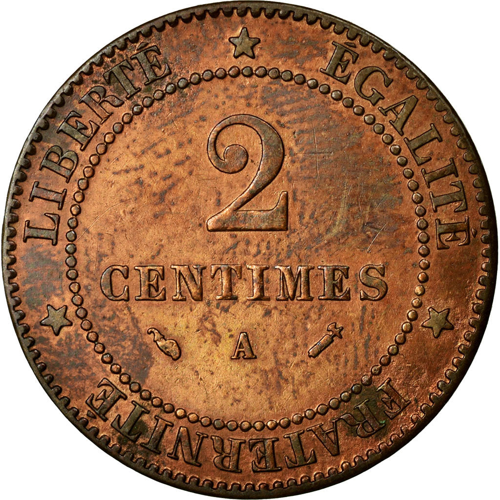 Coin, France, Cérès, 2 Centimes, 1882, Paris, EF(40-45), Bronze, KM:827.1