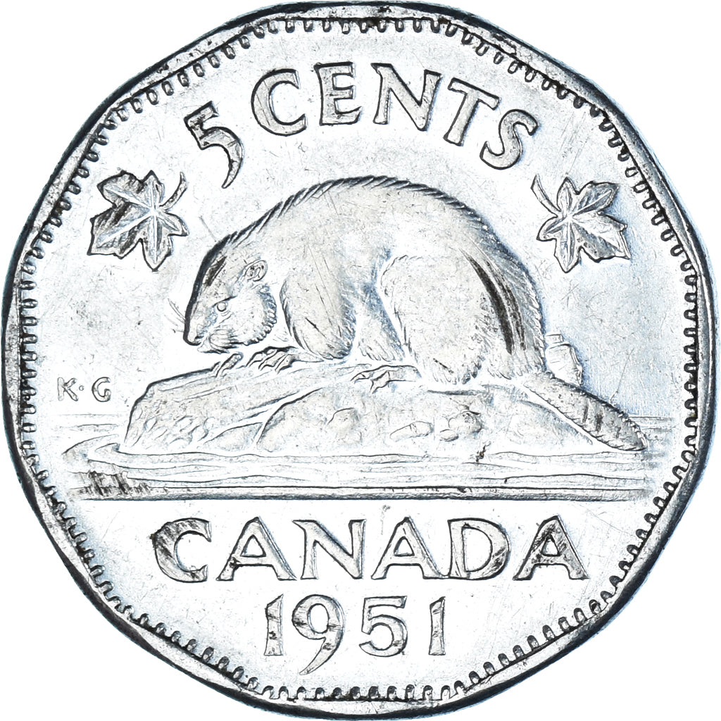 Coin, Canada, 5 Cents, 1951