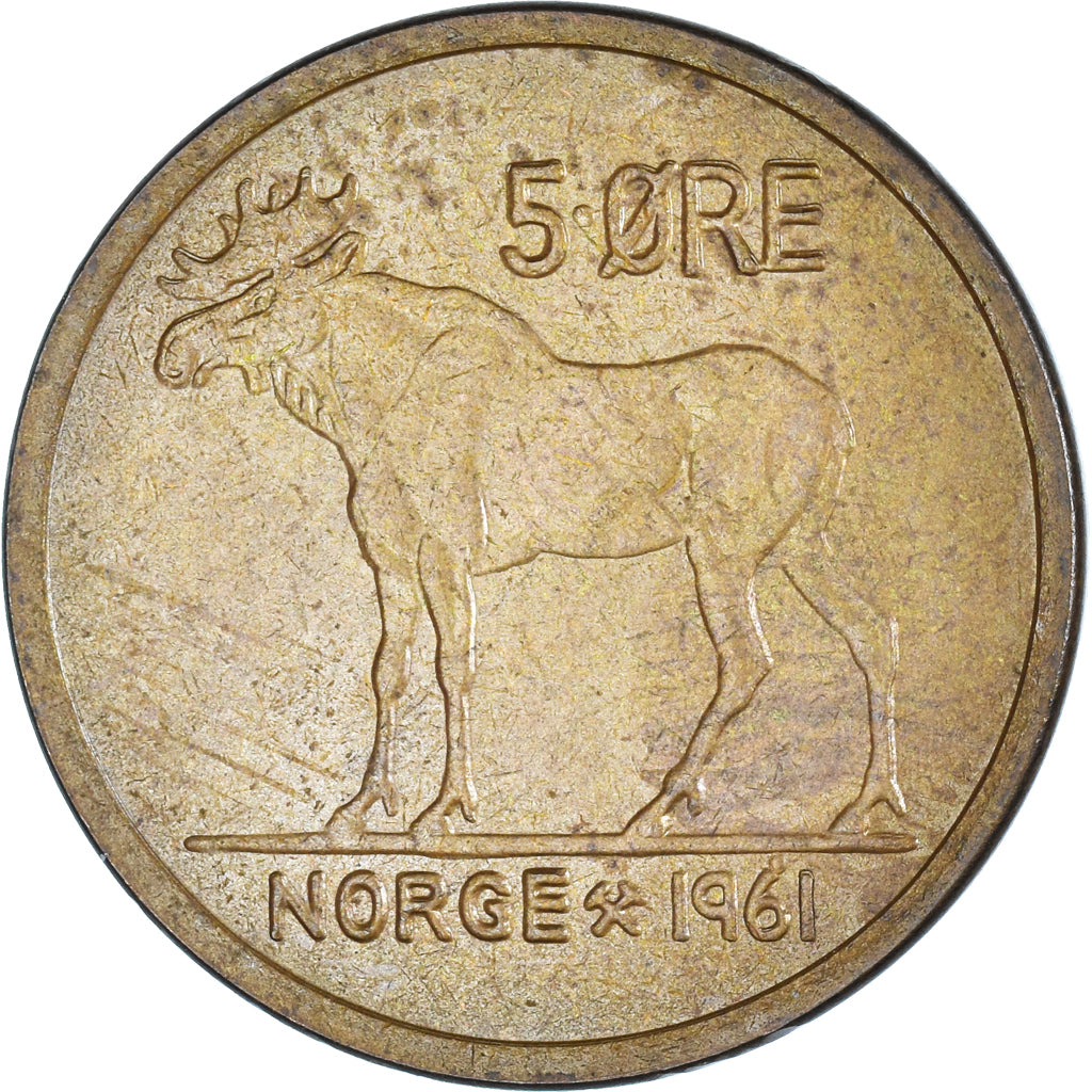 Moneta, Norwegia, 5 Öre, 1961