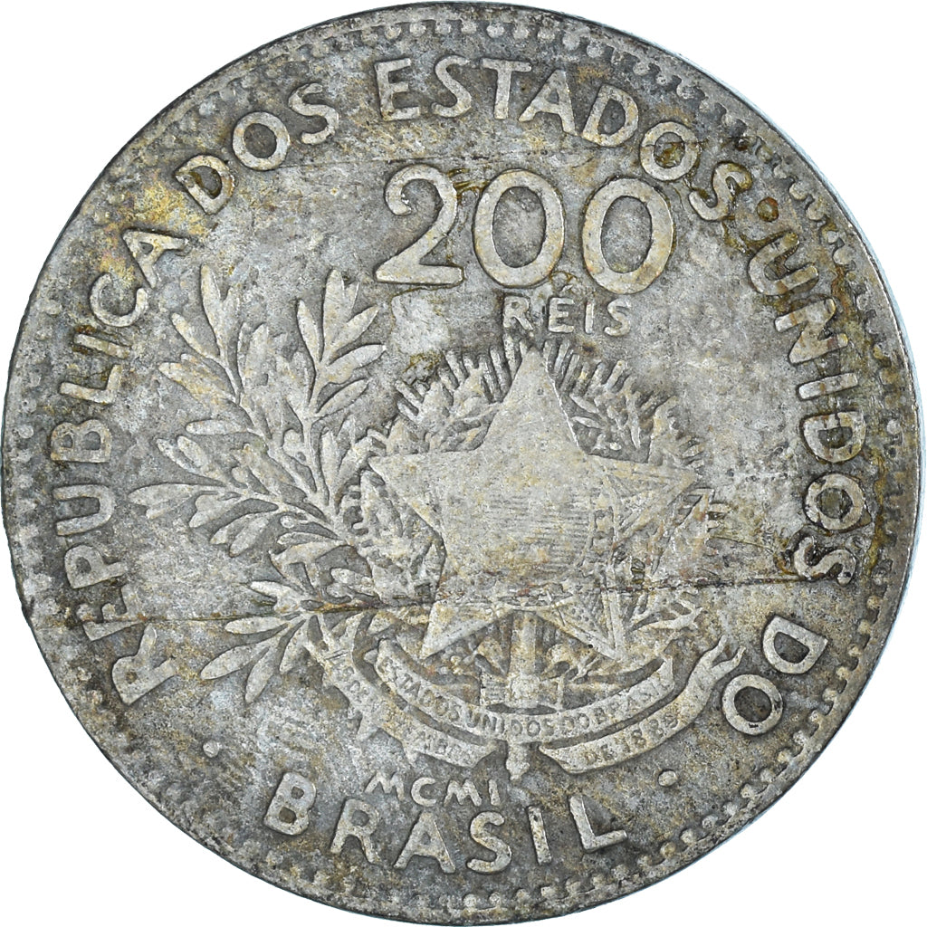 Moneda, Brasil, 200 Reis, 1889