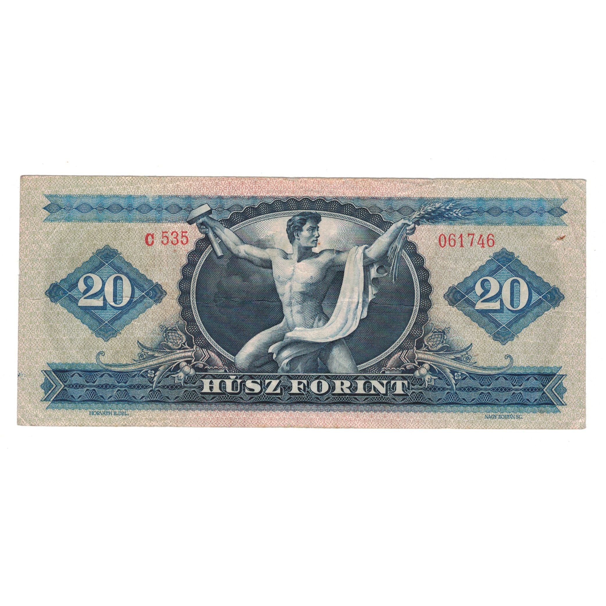 Banknote, Hungary, 20 Forint, 1965, 1965-09-03, KM:169g, VF(30-35)