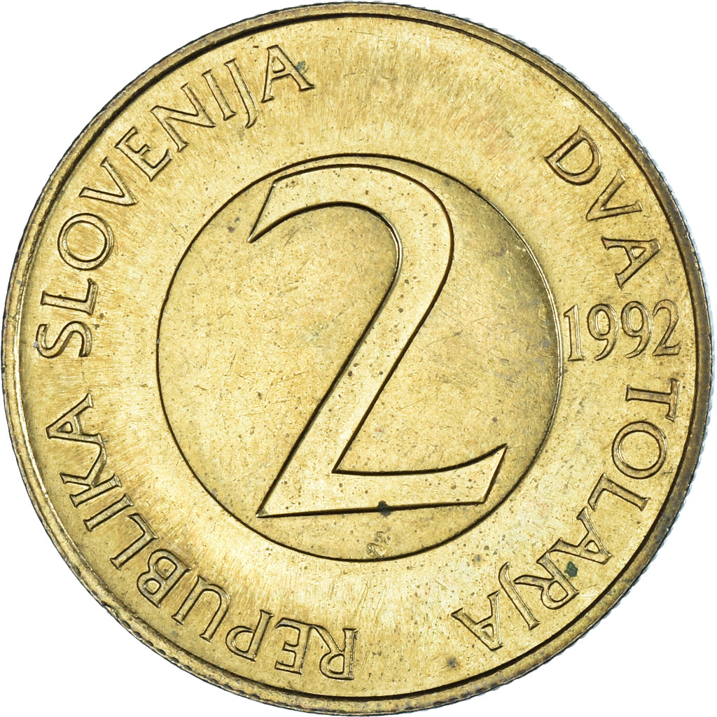 Coin, Slovenia, 2 Tolarja, 1992