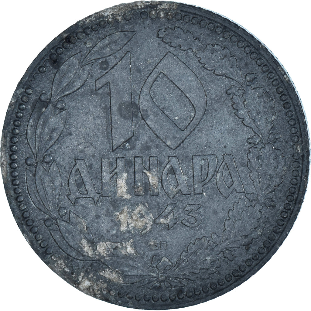 Moneta, Serbia, 10 Dinara, 1943