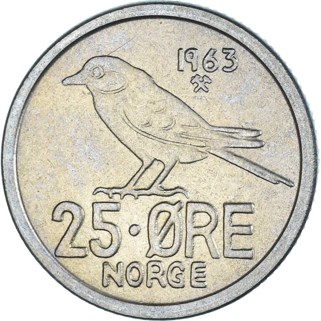 Münze, Norwegen, 25 Öre, 1963