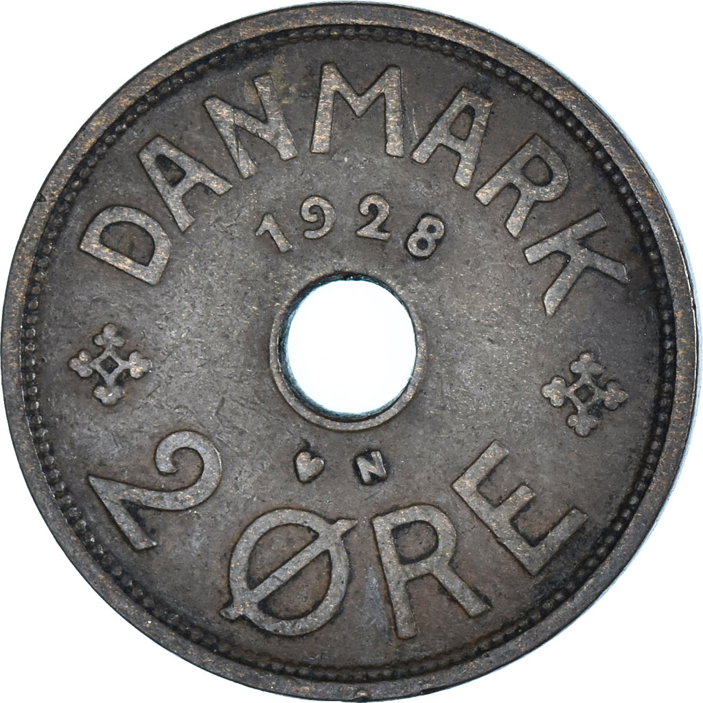 Munten, Denemarken, 2 Öre, 1928