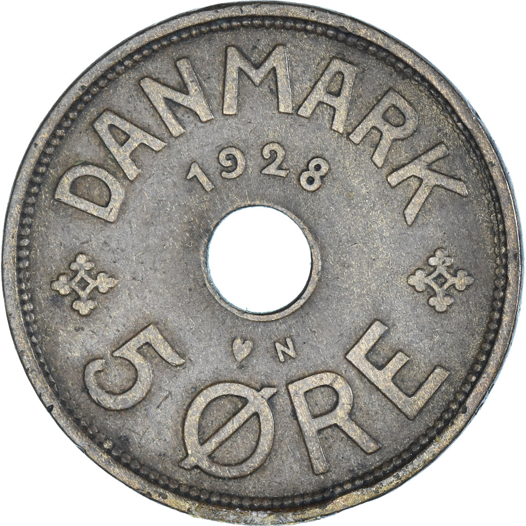 Moneta, Dania, 5 Öre, 1928