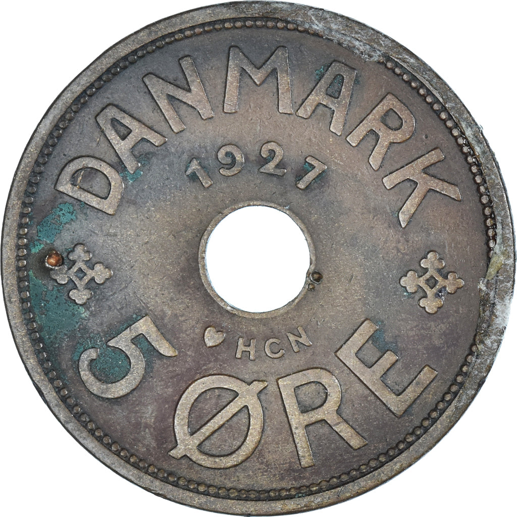 Moeda, Dinamarca, 5 Öre, 1927