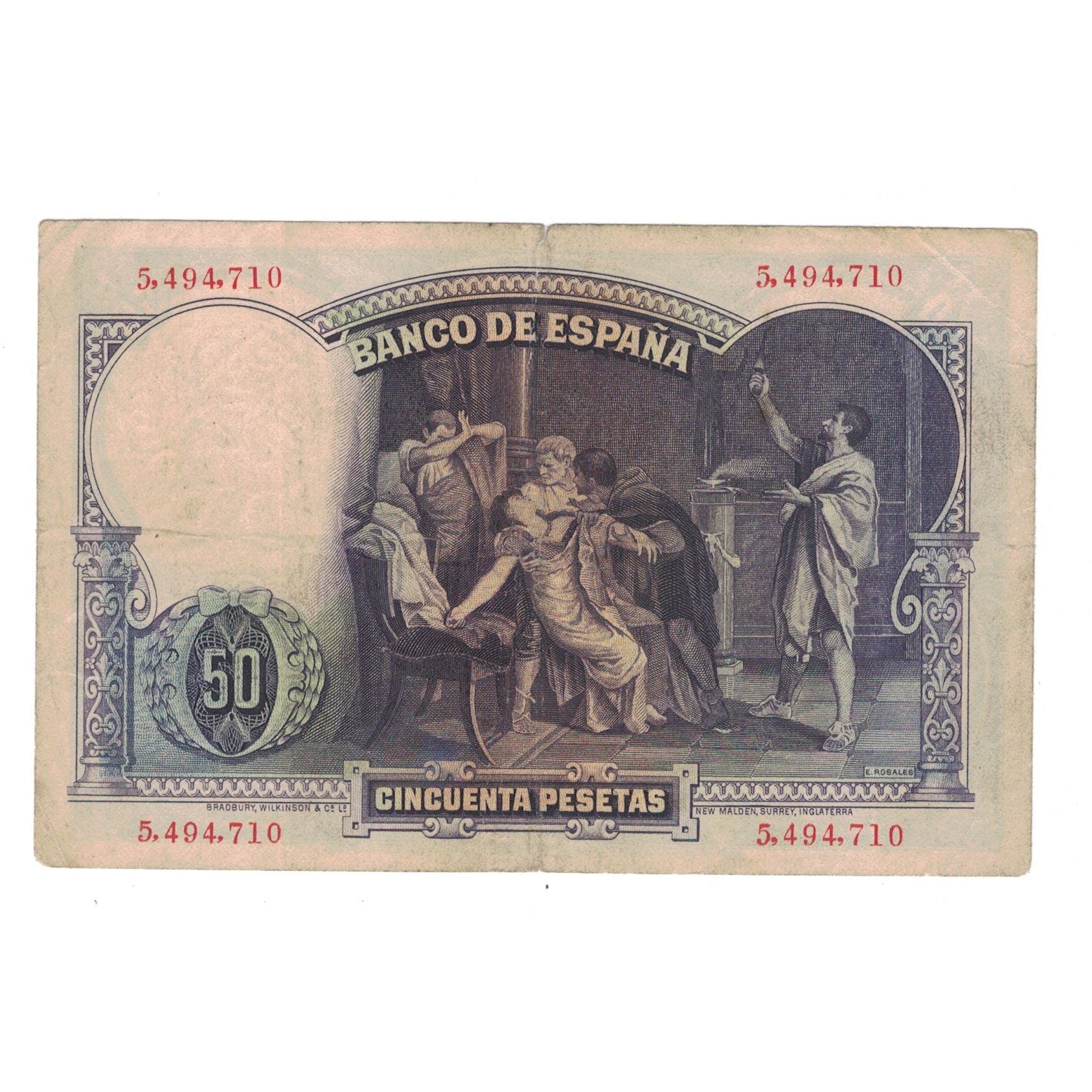 Banknote, Spain, 50 Pesetas, 1931, 1931-04-25, KM:82, VF(30-35)