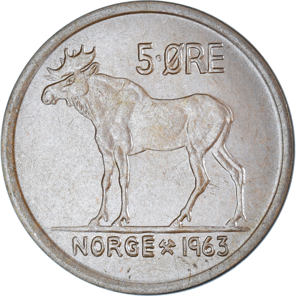 Munten, Noorwegen, 5 Öre, 1963