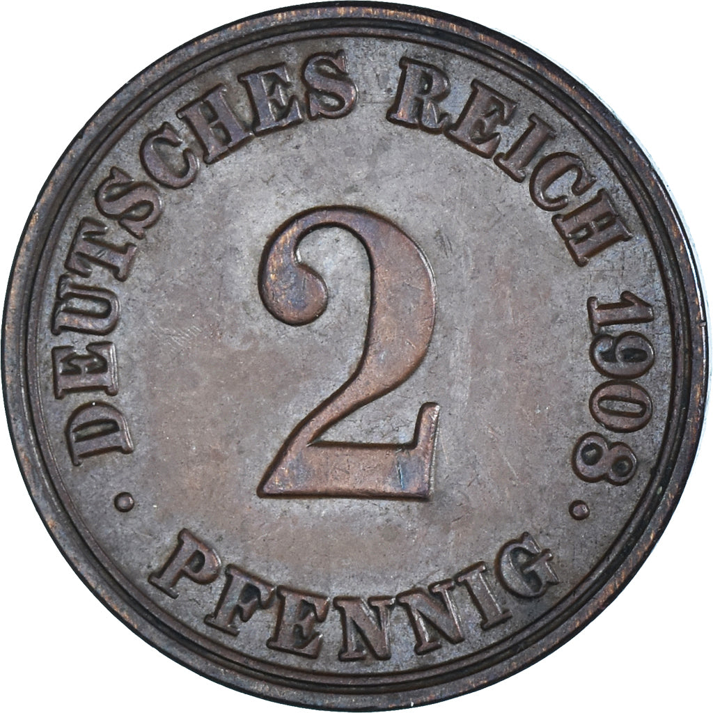 Moneta, GERMANIA - IMPERO, 2 Pfennig, 1908