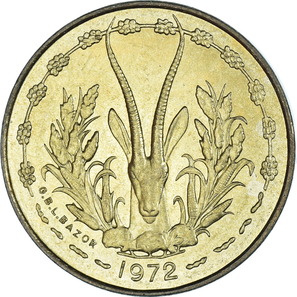 Munten, West Afrikaanse Staten, 5 Francs, 1972