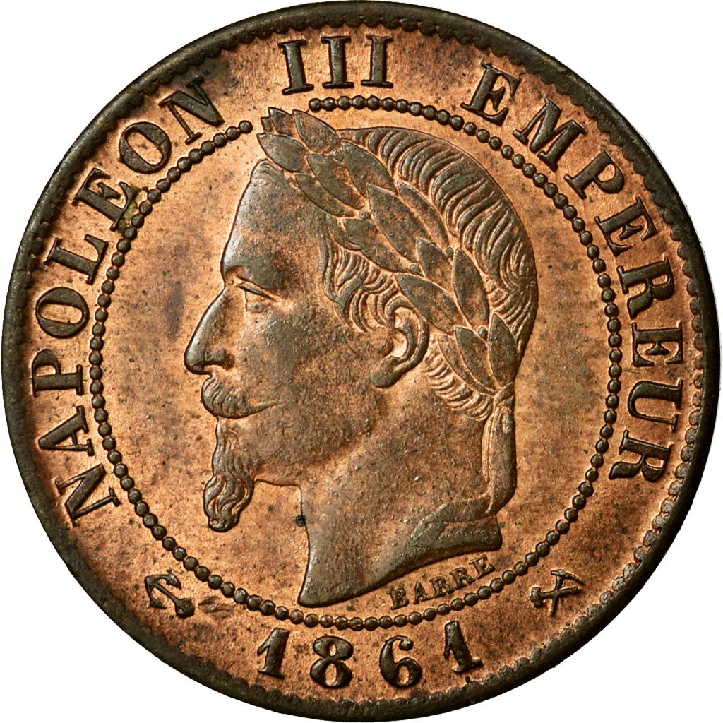 Moneta, Francia, Napoleon III, Napoléon III, Centime, 1861, Bordeaux, SPL-