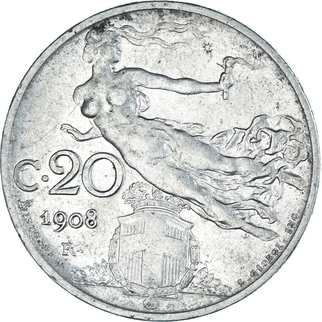 Moneta, Włochy, 20 Centesimi, 1908