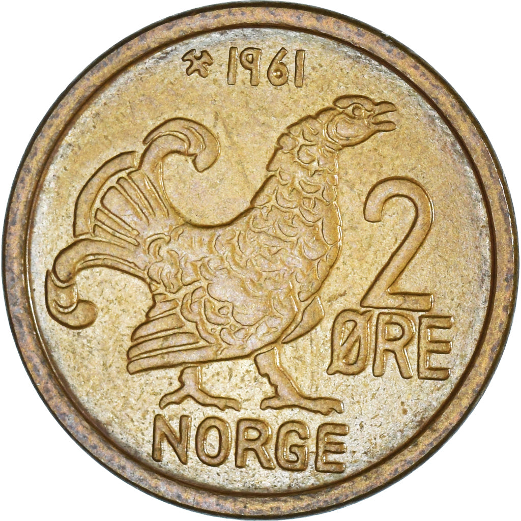 Moneta, Norwegia, 2 Öre, 1961