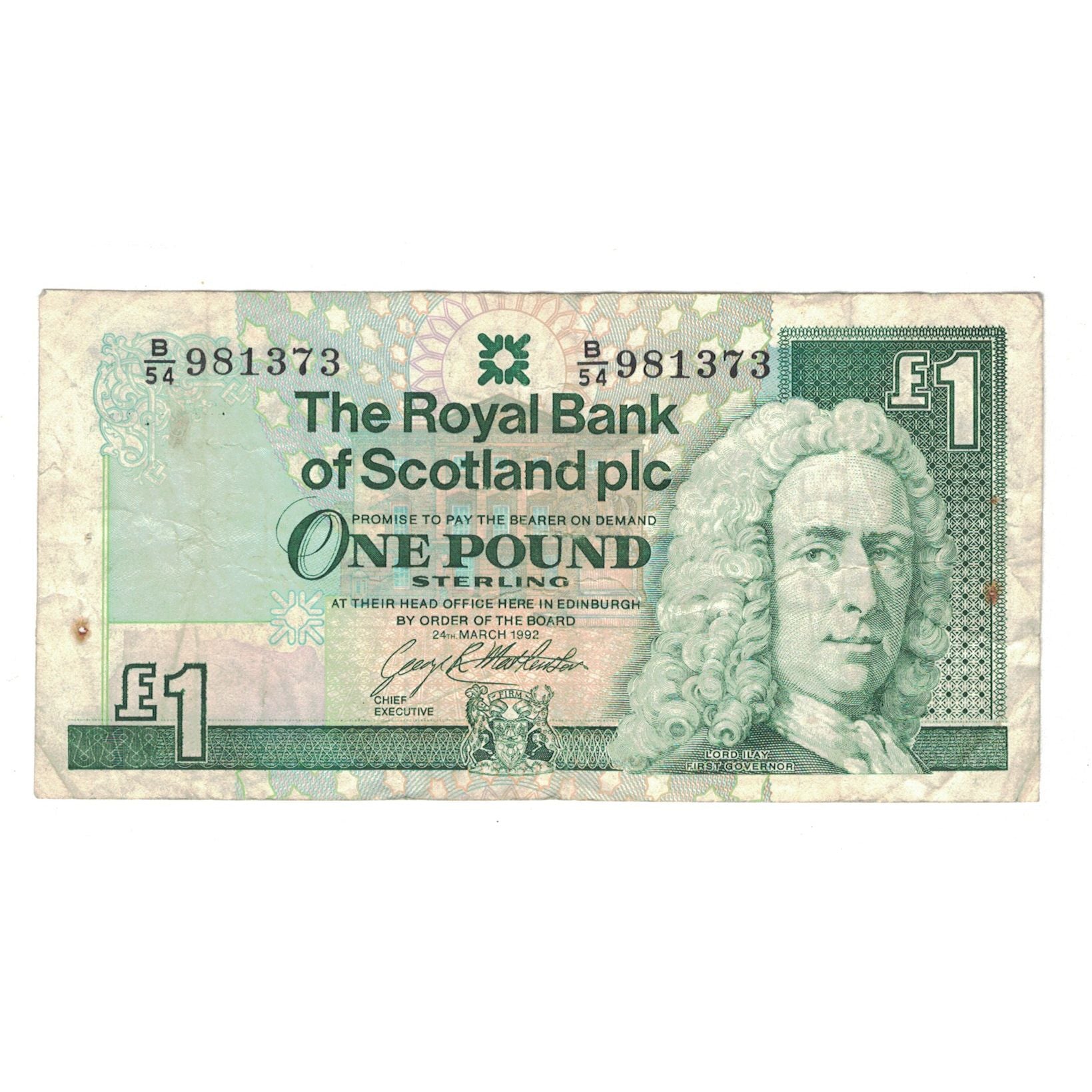 Banknote, Scotland, 1 Pound, 1992, 1992-03-24, KM:351c, VF(30-35)