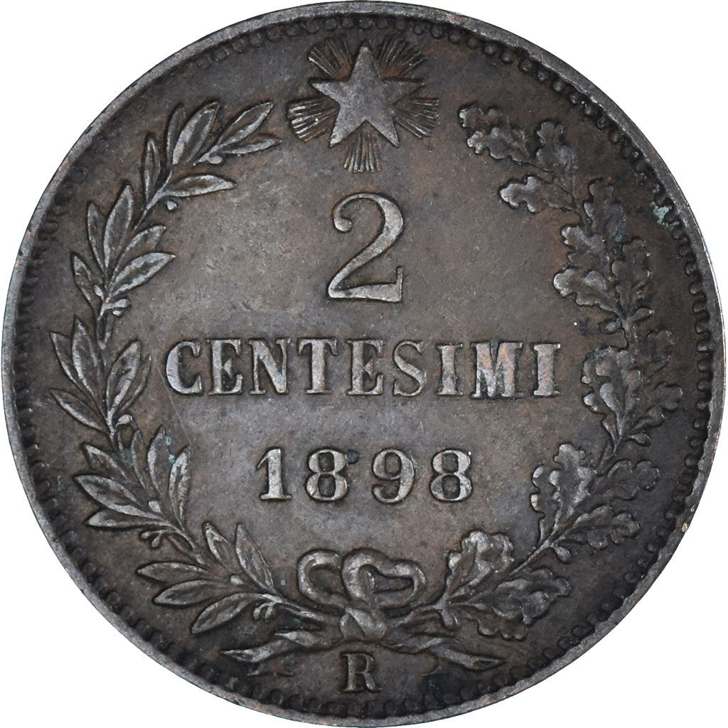 Moneda, Italia, 2 Centesimi, 1898