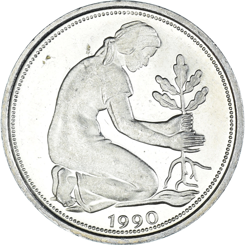 Moneda, Alemania, 50 Pfennig, 1990