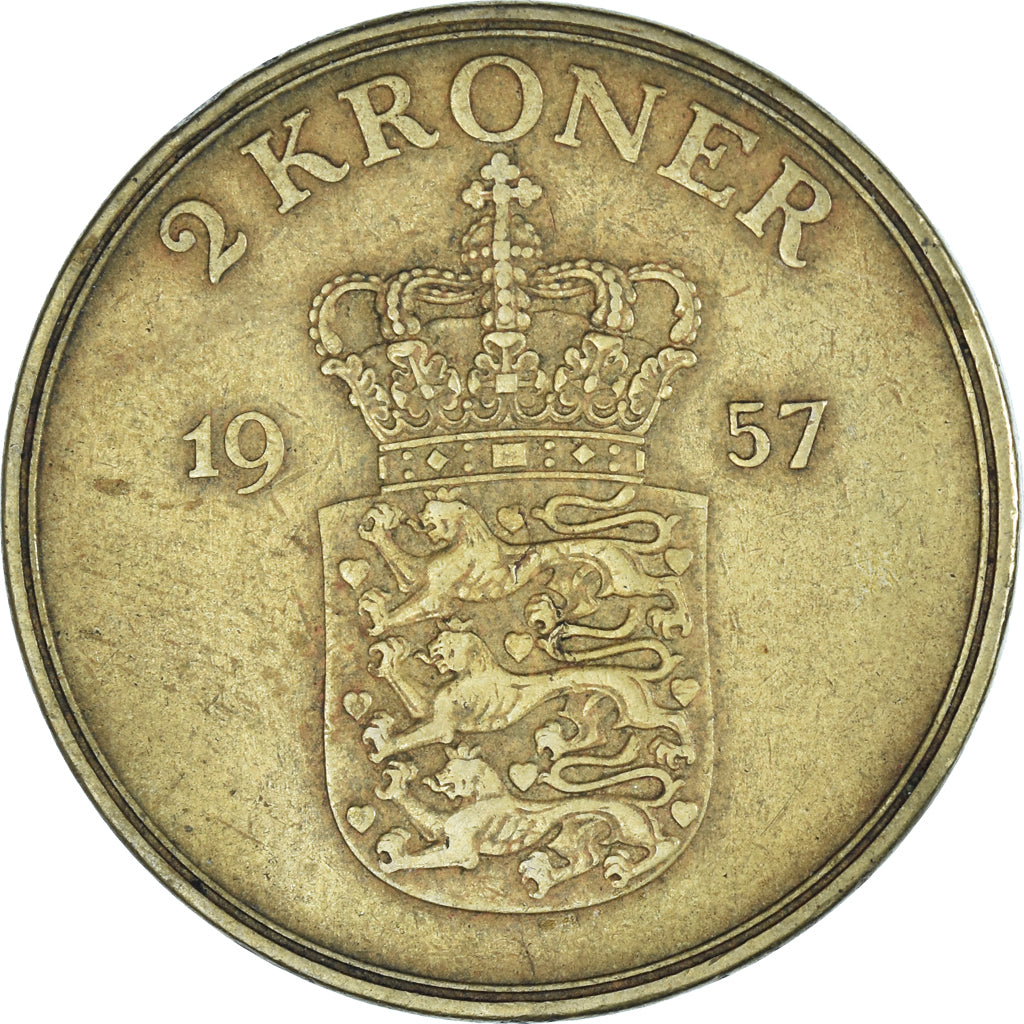 Moeda, Dinamarca, 2 Kroner, 1957