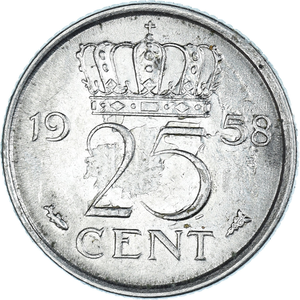 Moneta, Holandia, 25 Cents, 1958
