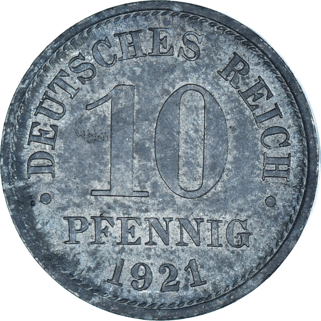 Coin, GERMANY, WEIMAR REPUBLIC, 10 Pfennig, 1921