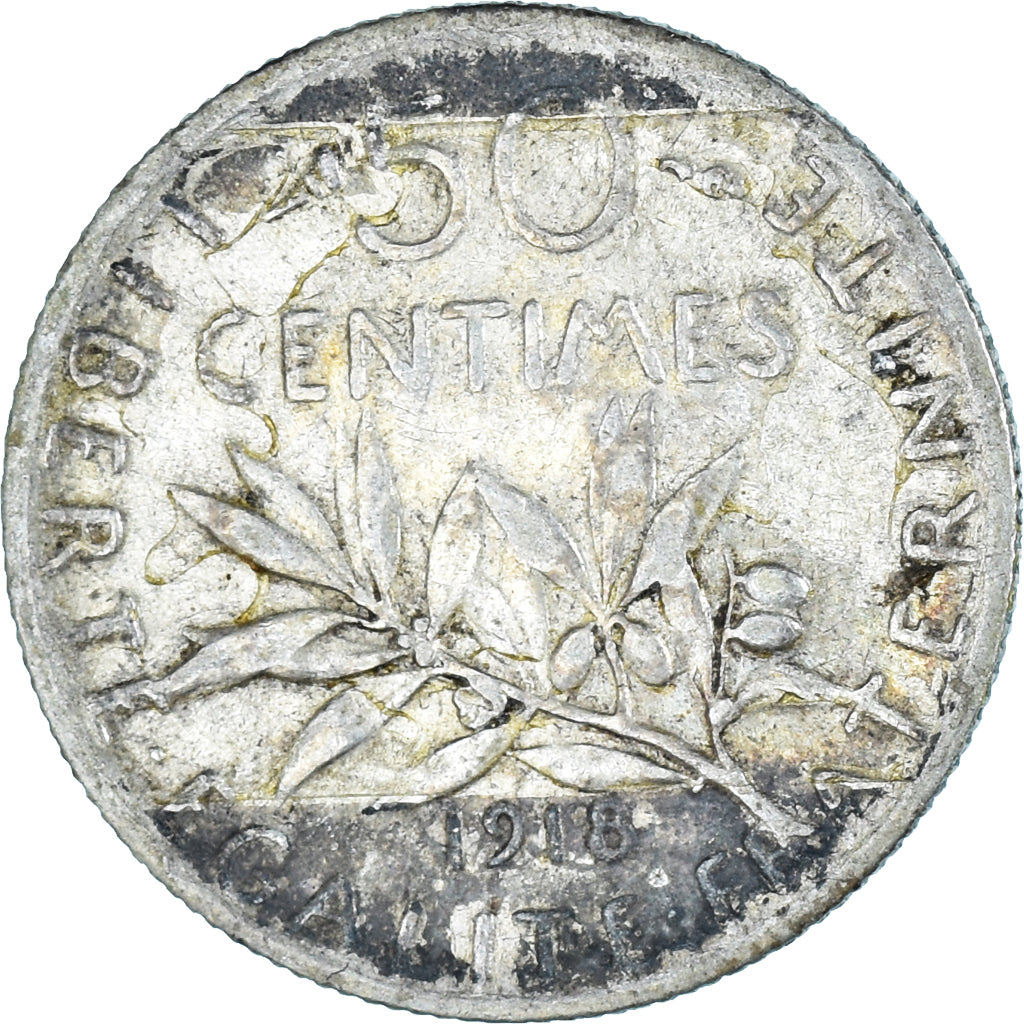 Moneda, Francia, 50 Centimes, 1918