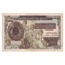 Banknote, Serbia, 1000 Dinara on 500 Dinara, 1941, 1941-05-01, KM:24, VF(30-35)