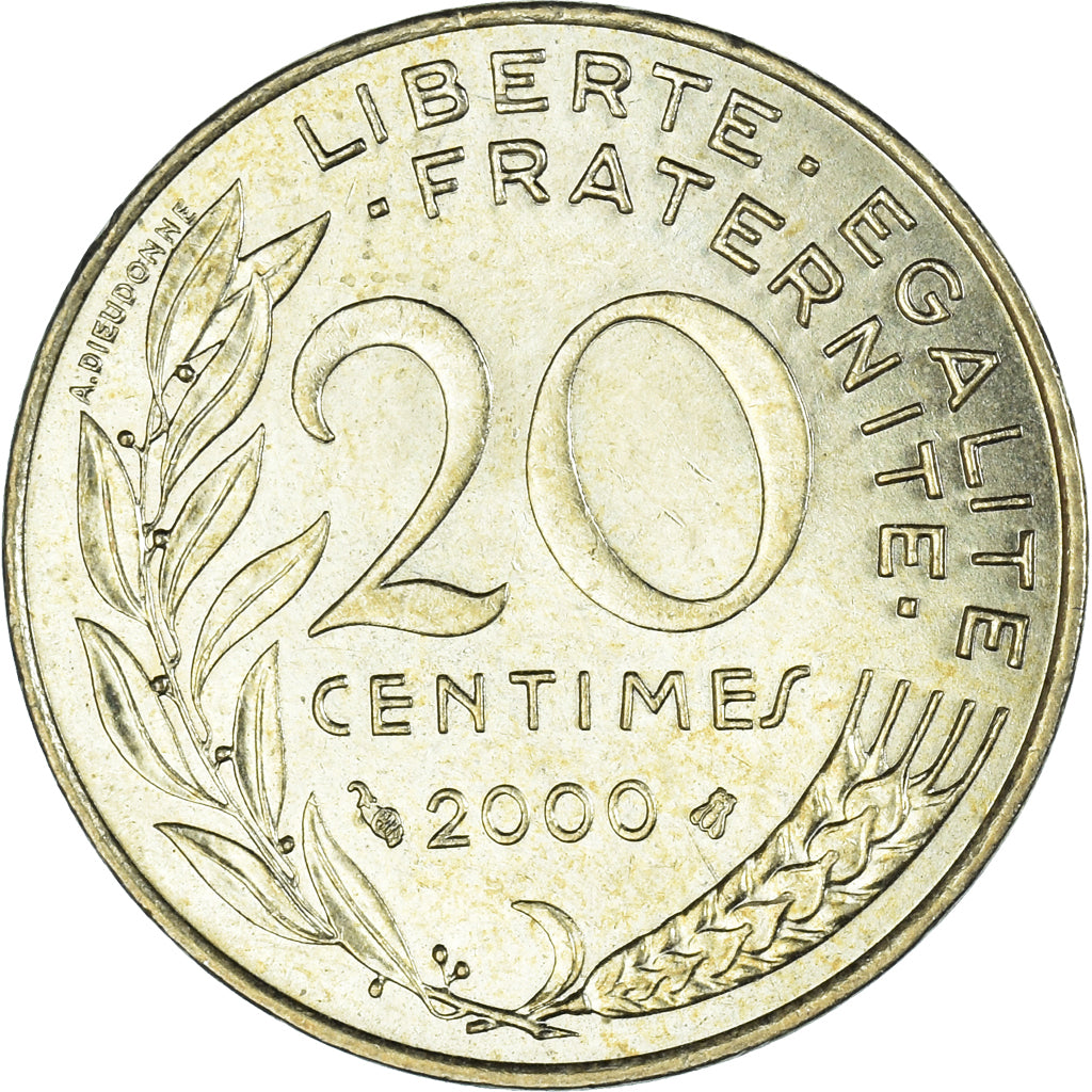 Moneta, Francja, 20 Centimes, 2000