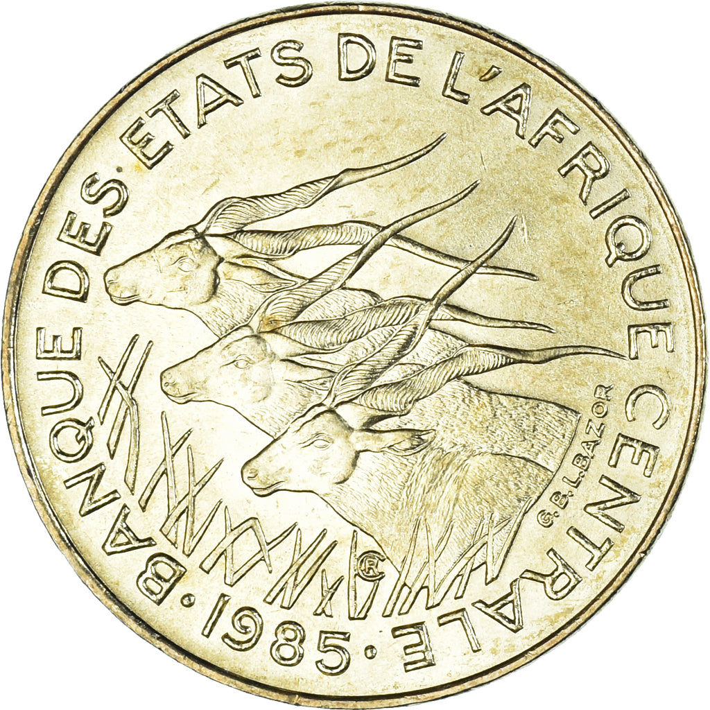 Coin, Central African States, 5 Francs, 1985