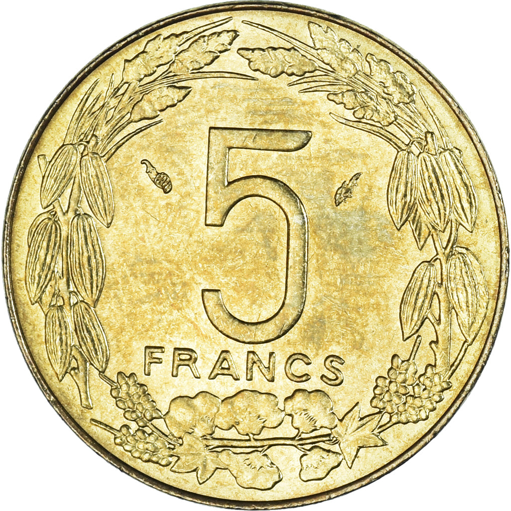 Coin, Central African States, 5 Francs, 1985