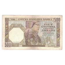 Banconote, Serbia, 500 Dinara, 1941, 1941-11-01, KM:27A, MB+