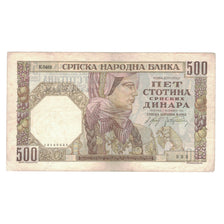 Nota, Sérvia, 500 Dinara, 1941, 1941-11-01, KM:27A, VF(30-35)