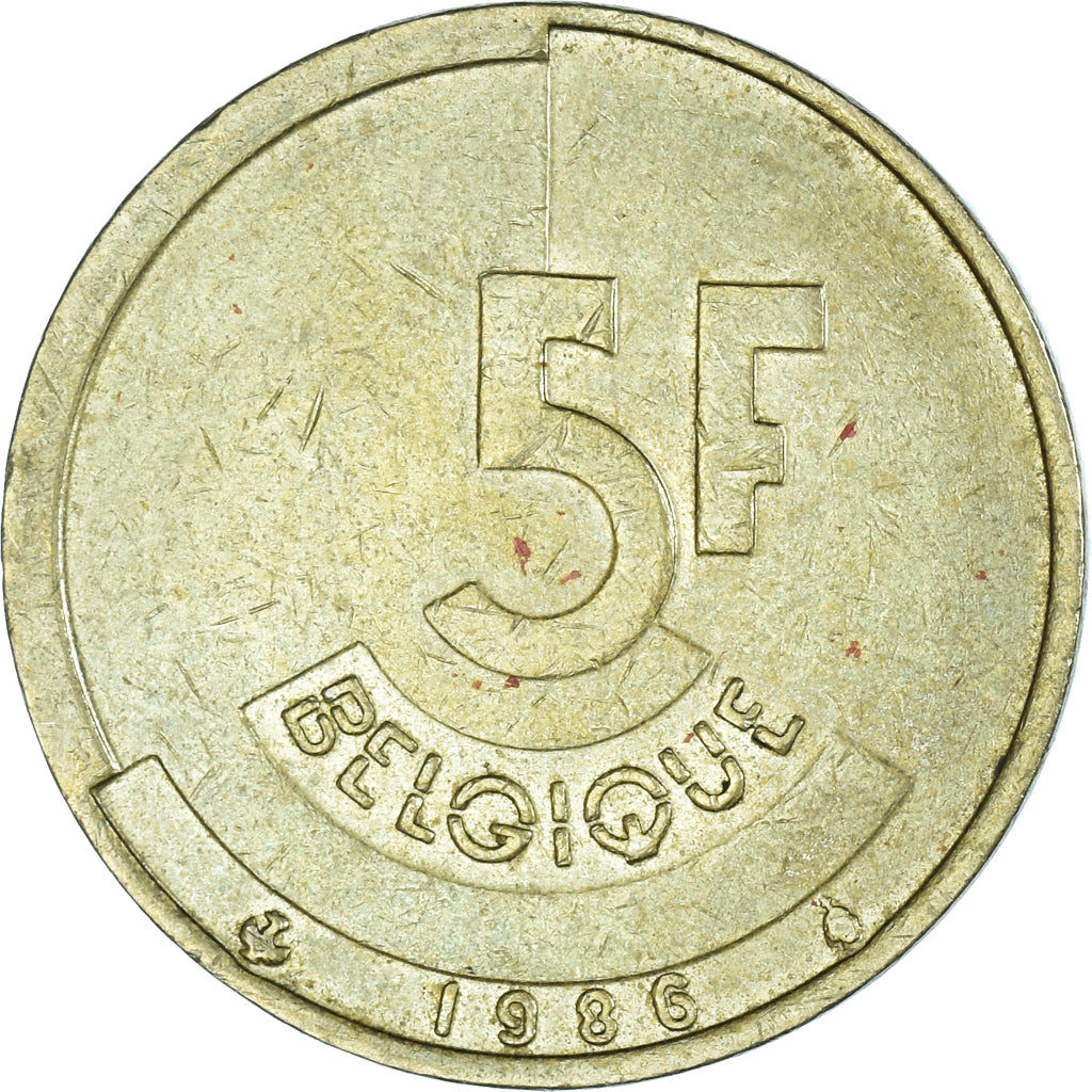 Moneta, Belgio, 5 Francs, 5 Frank, 1986