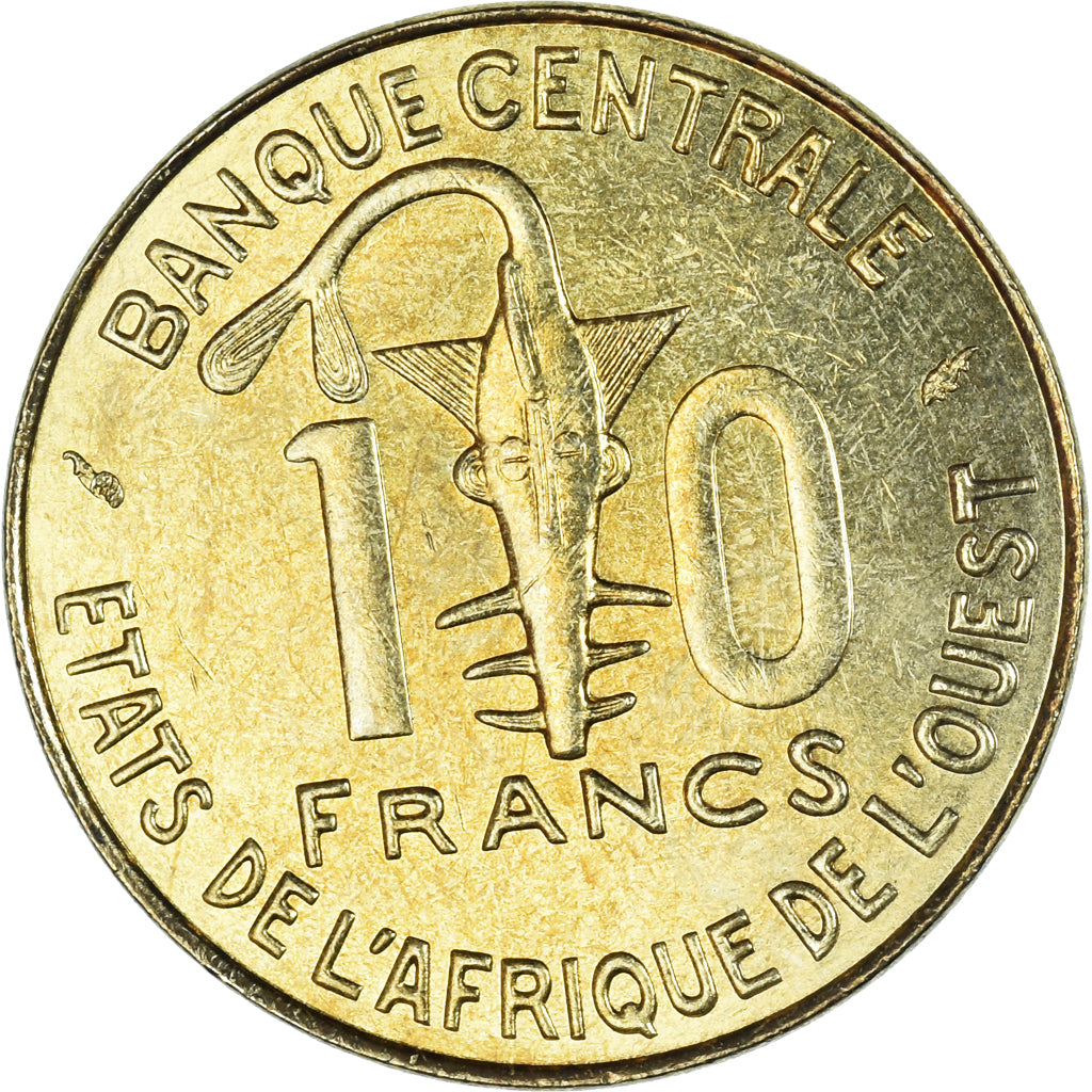 Münze, West African States, 10 Francs, 1987