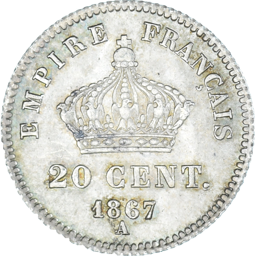 Coin, France, 20 Centimes, 1867