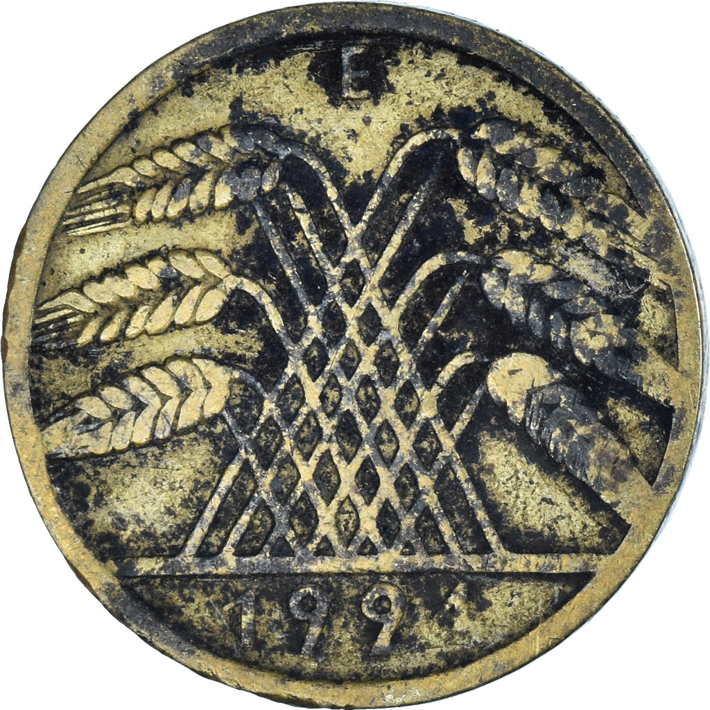 Coin, GERMANY, WEIMAR REPUBLIC, 10 Rentenpfennig, 1924
