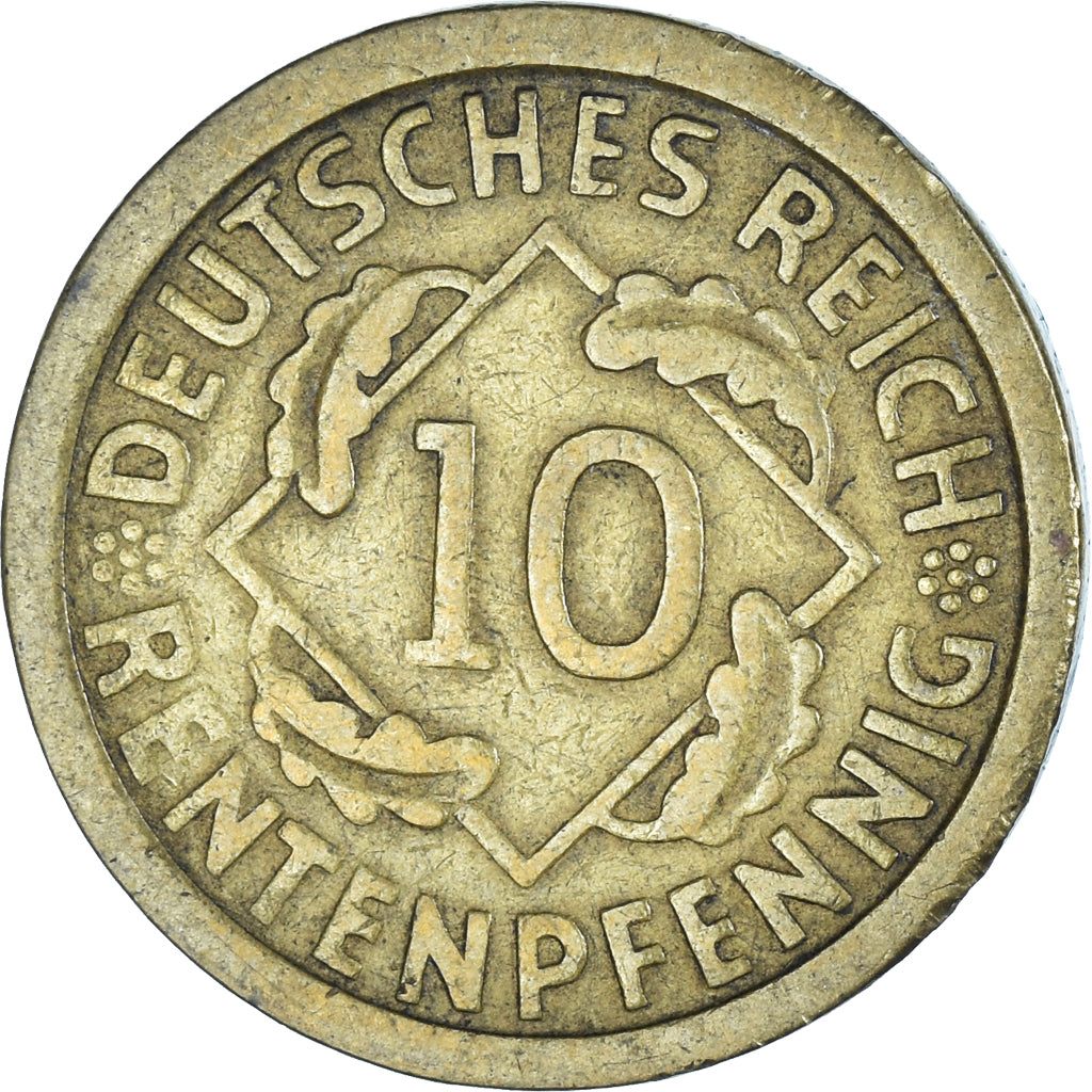 Coin, GERMANY, WEIMAR REPUBLIC, 10 Rentenpfennig, 1924