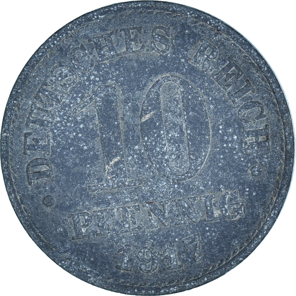 Monnaie, Empire allemand, 10 Pfennig, 1917