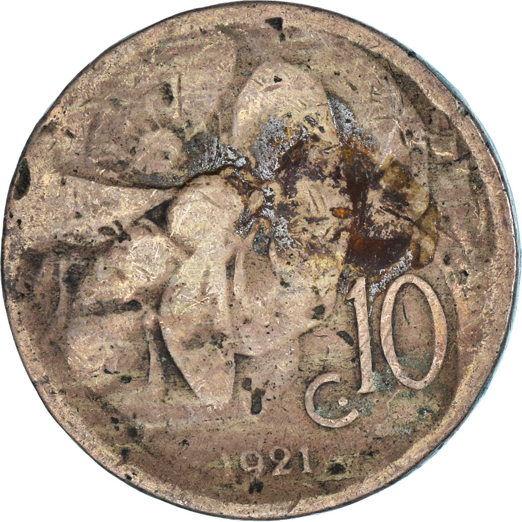 Moneta, Włochy, 10 Centesimi, 1921