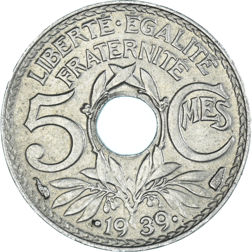 Coin, France, 5 Centimes, 1939