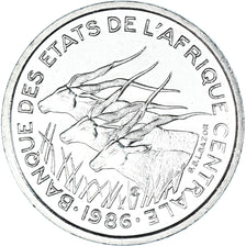 Coin, Central African States, 50 Francs, 1986