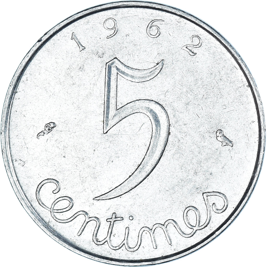 Moneta, Francja, 5 Centimes, 1962