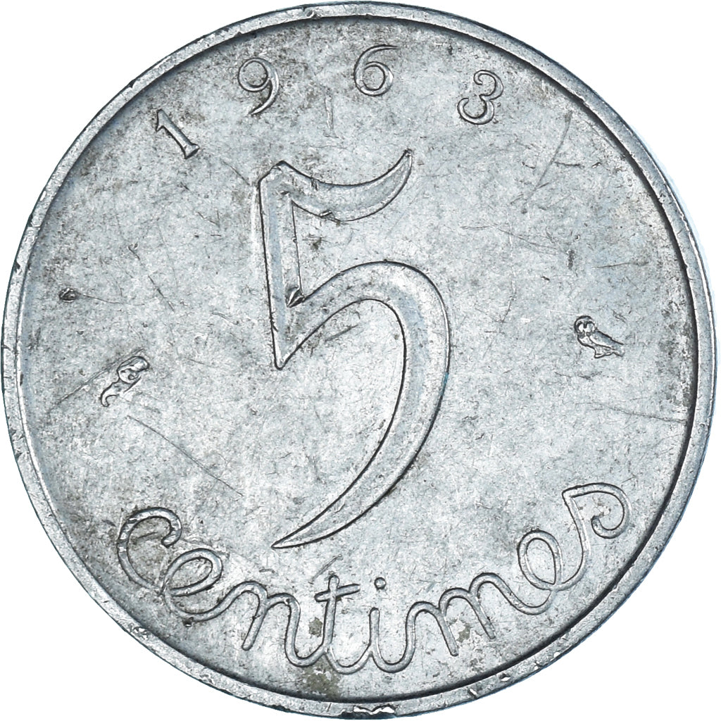 Moneda, Francia, 5 Centimes, 1963
