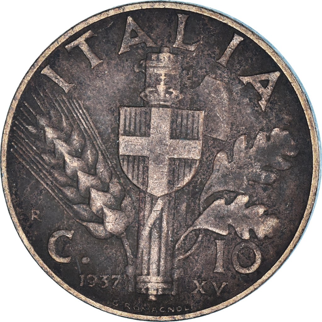 Moneta, Italia, 10 Centesimi, 1937